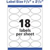 Avery White Dissolvable Labels w/ Sure Feed, 1.5 x 2.5, Oval, White, PK90 04223